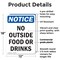 Signmission No Outside Food Or Drinks, 12 in W x Rectangle, Plastic OS-2PACK-NS-P-1218-V-14716 - alternate 2